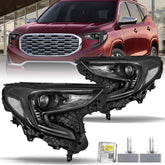 VehicleAid Headlights For 2018-2021 GMC Terrain HID/Xenon Model w/LED DRL